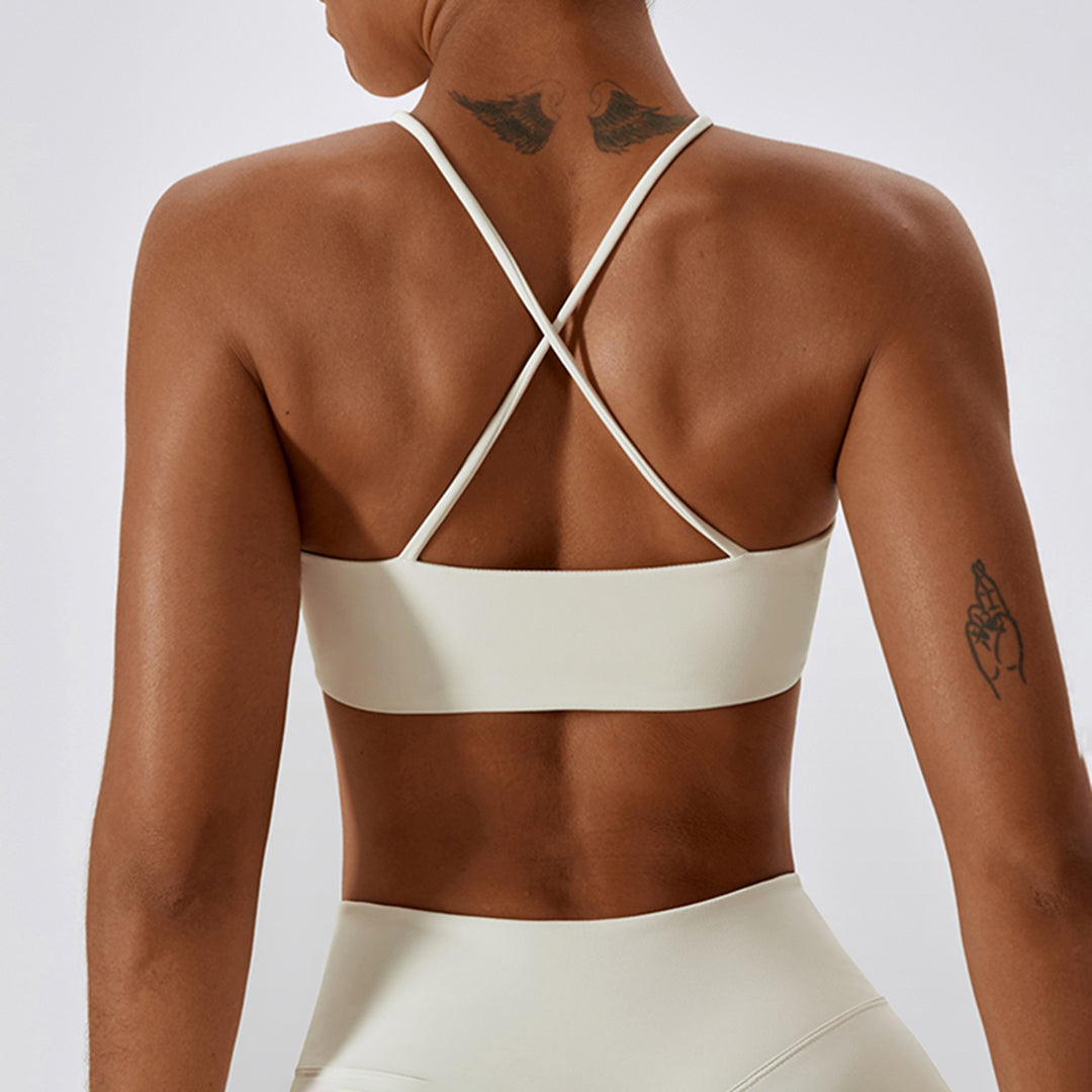 Cream Soft Girl Sport Bra