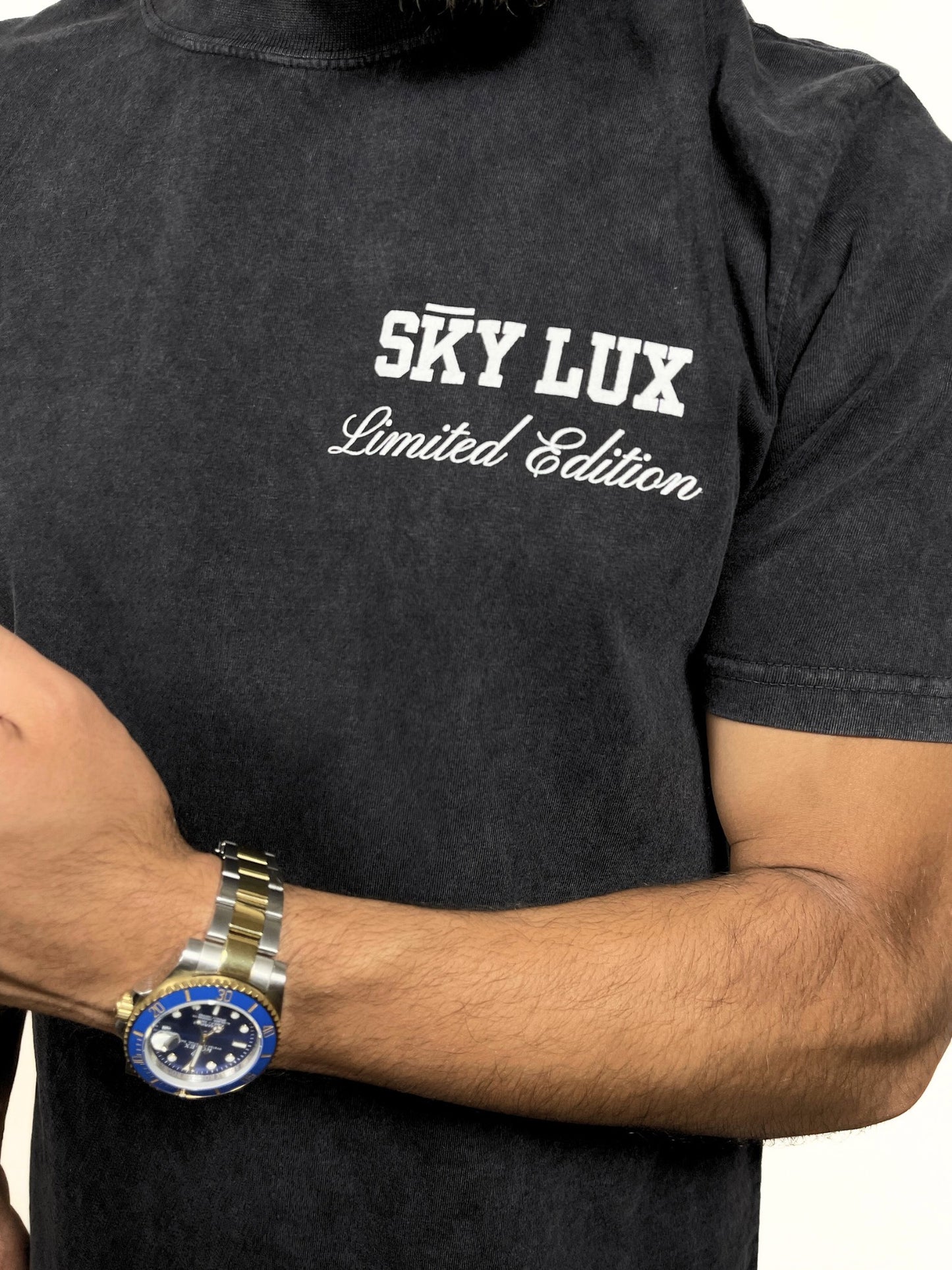 Exclusive Limited Edition Sky Lux Men's Heavy Weight Black T-Shirt