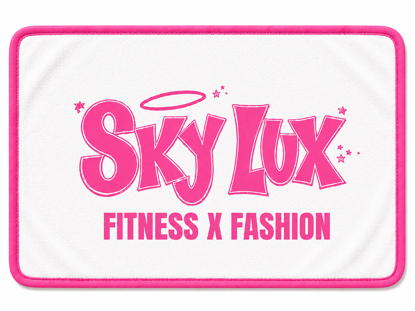 SKY LUX GYM TOWEL-HOT PINK/WHITE