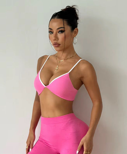 Barbie Pink Two Tone Sports Bra