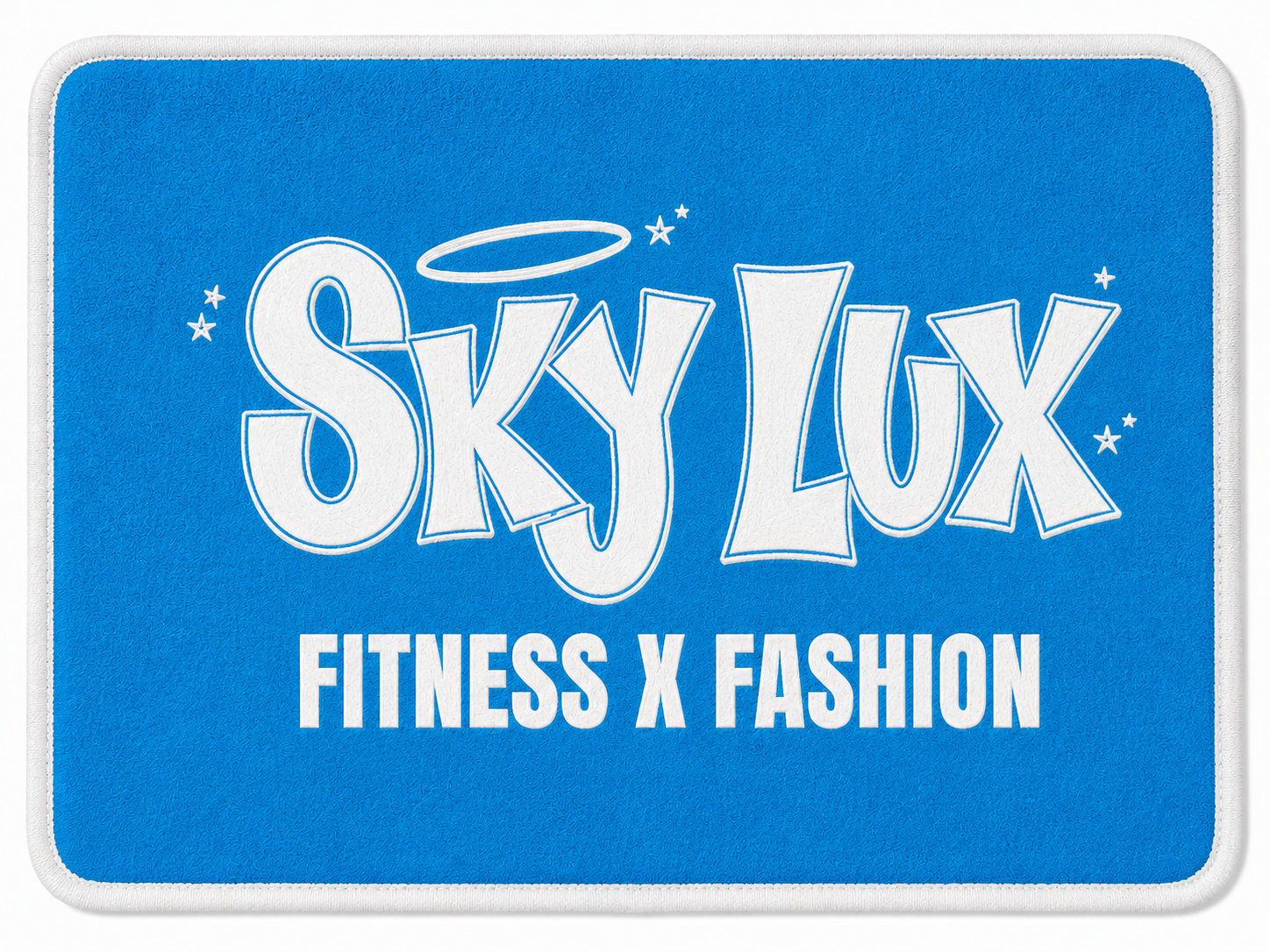 SKY LUX GYM TOWEL-WHITE/BLUE