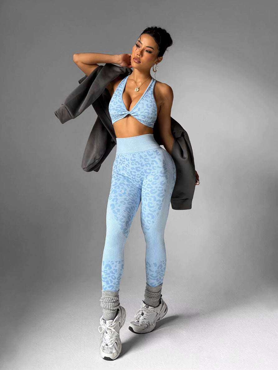 BOMBSHELL LEOPARD TOP-BLUE