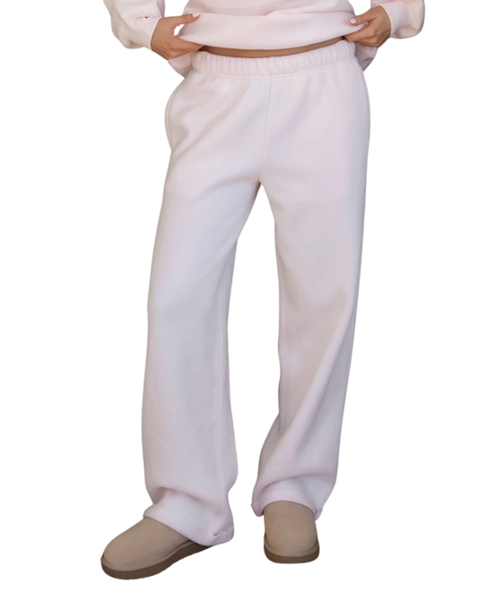 BLUSH PINK WIDE LEGGED SWEATS