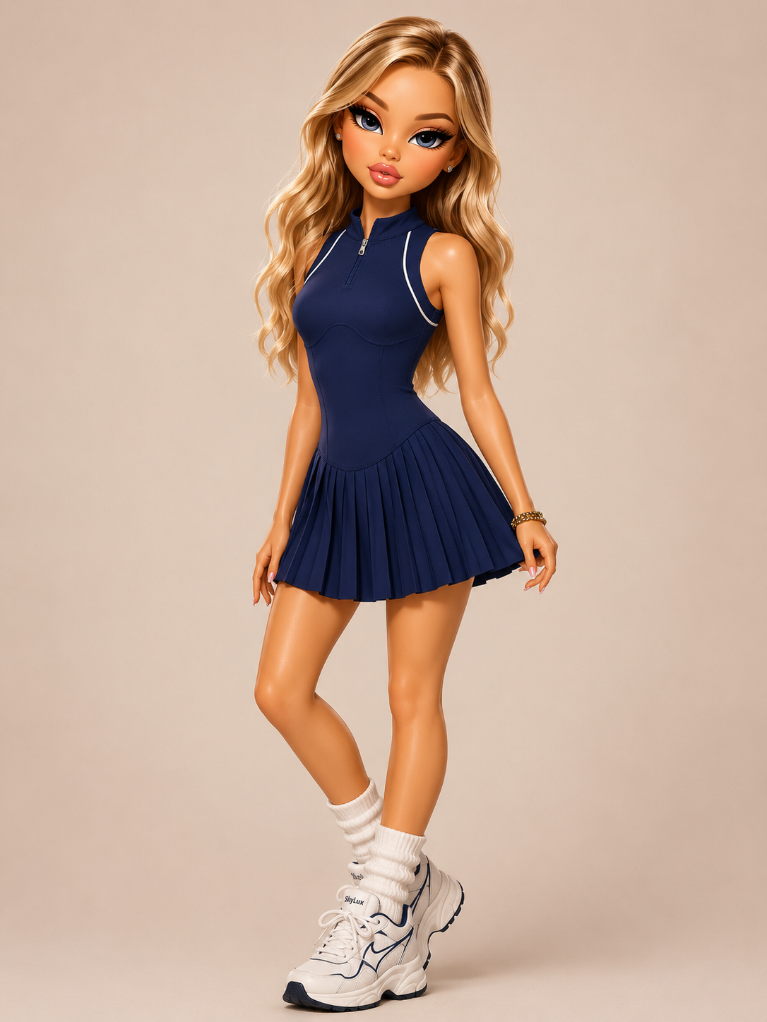 SERVING LOOKS TENNIS DRESS-NAVY