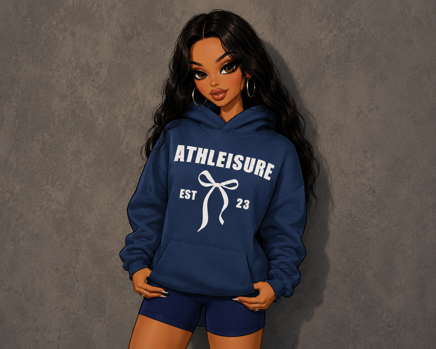 DOLL BOW HOODIE- STORMY