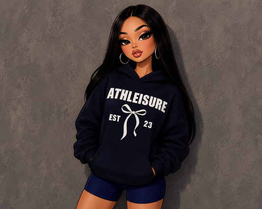 DOLL BOW HOODIE- NAVY