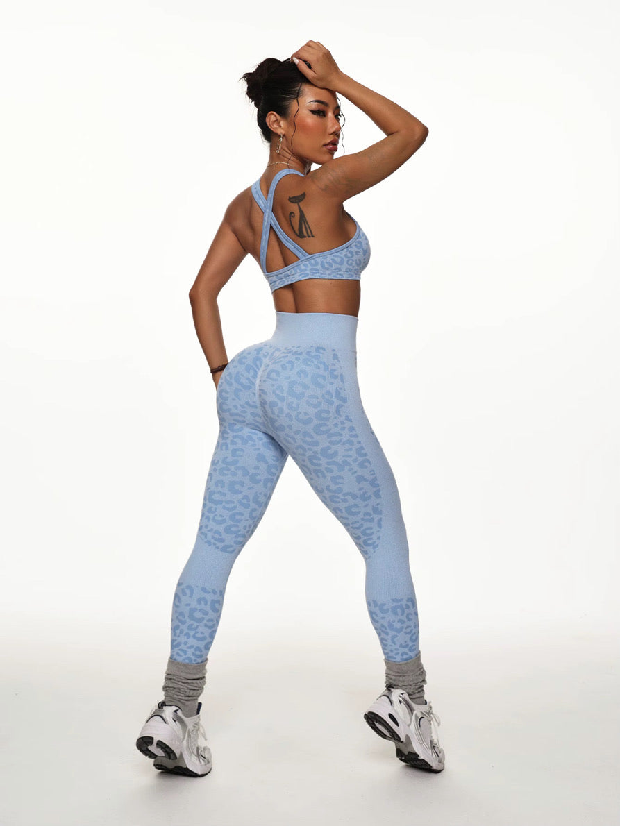 BOMBSHELL LEOPARD TOP-BLUE