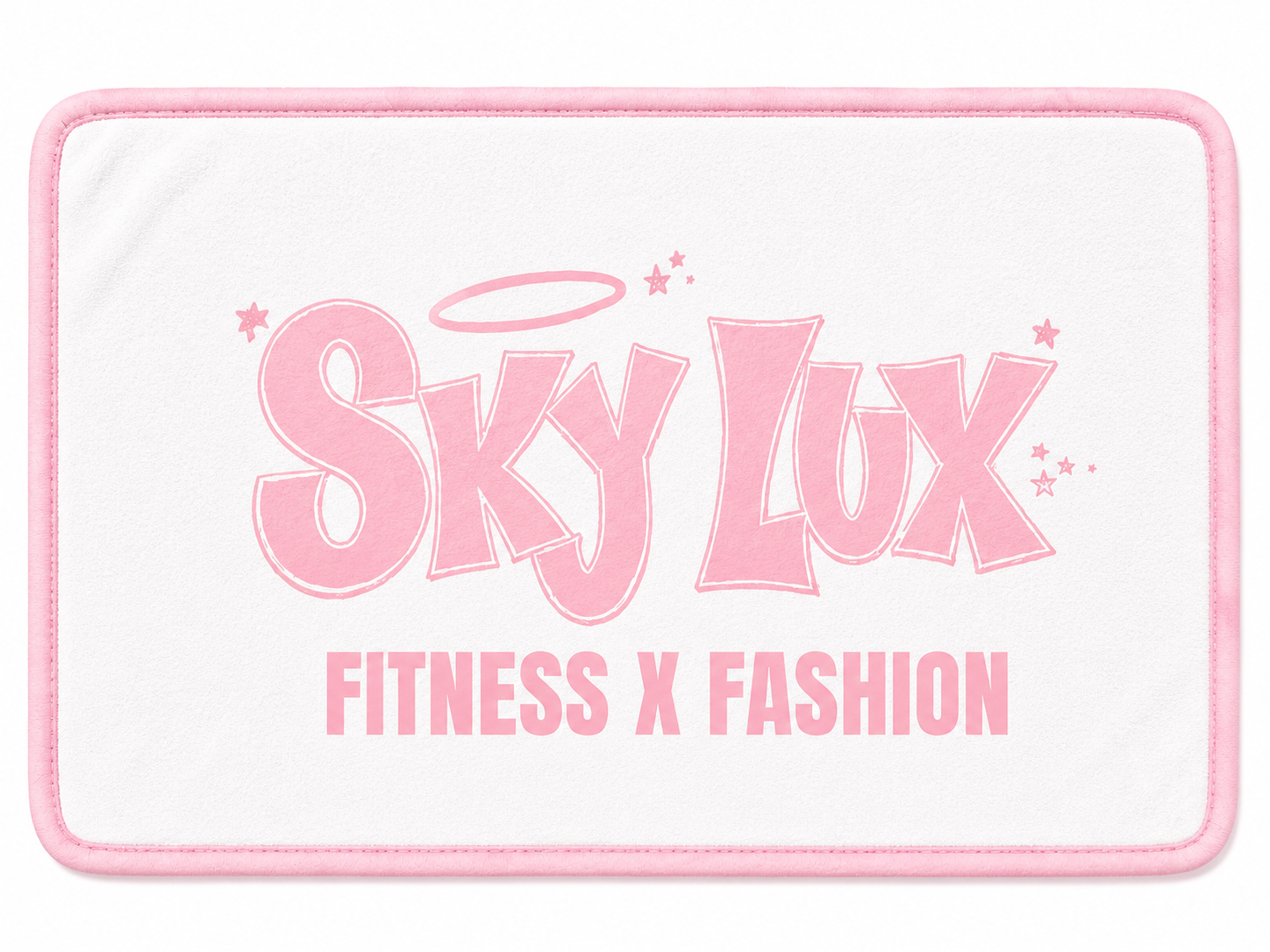 SKY LUX GYM TOWEL-LIGHT PINK/WHITE