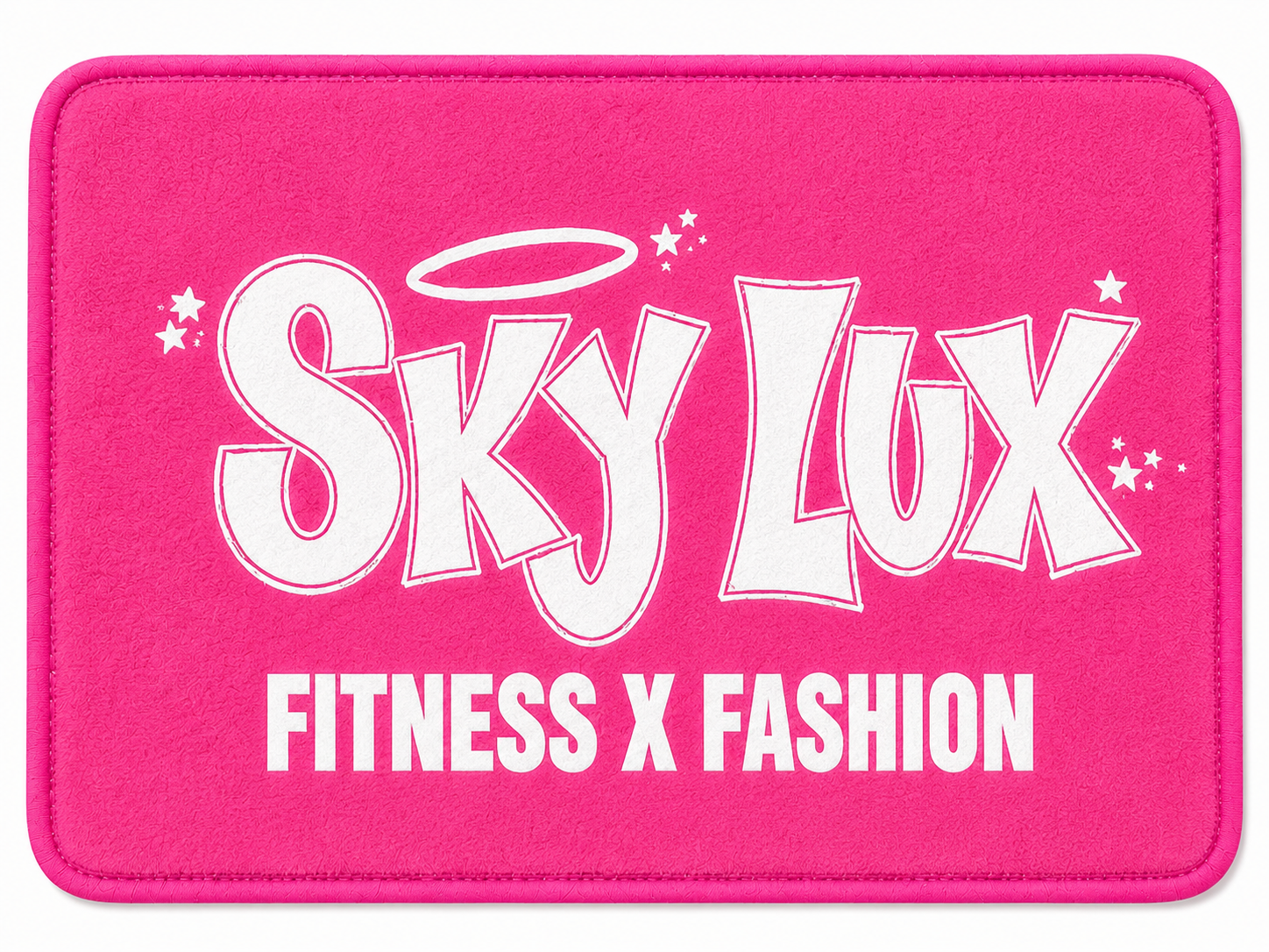 SKY LUX GYM TOWEL-WHITE/HOT PINK