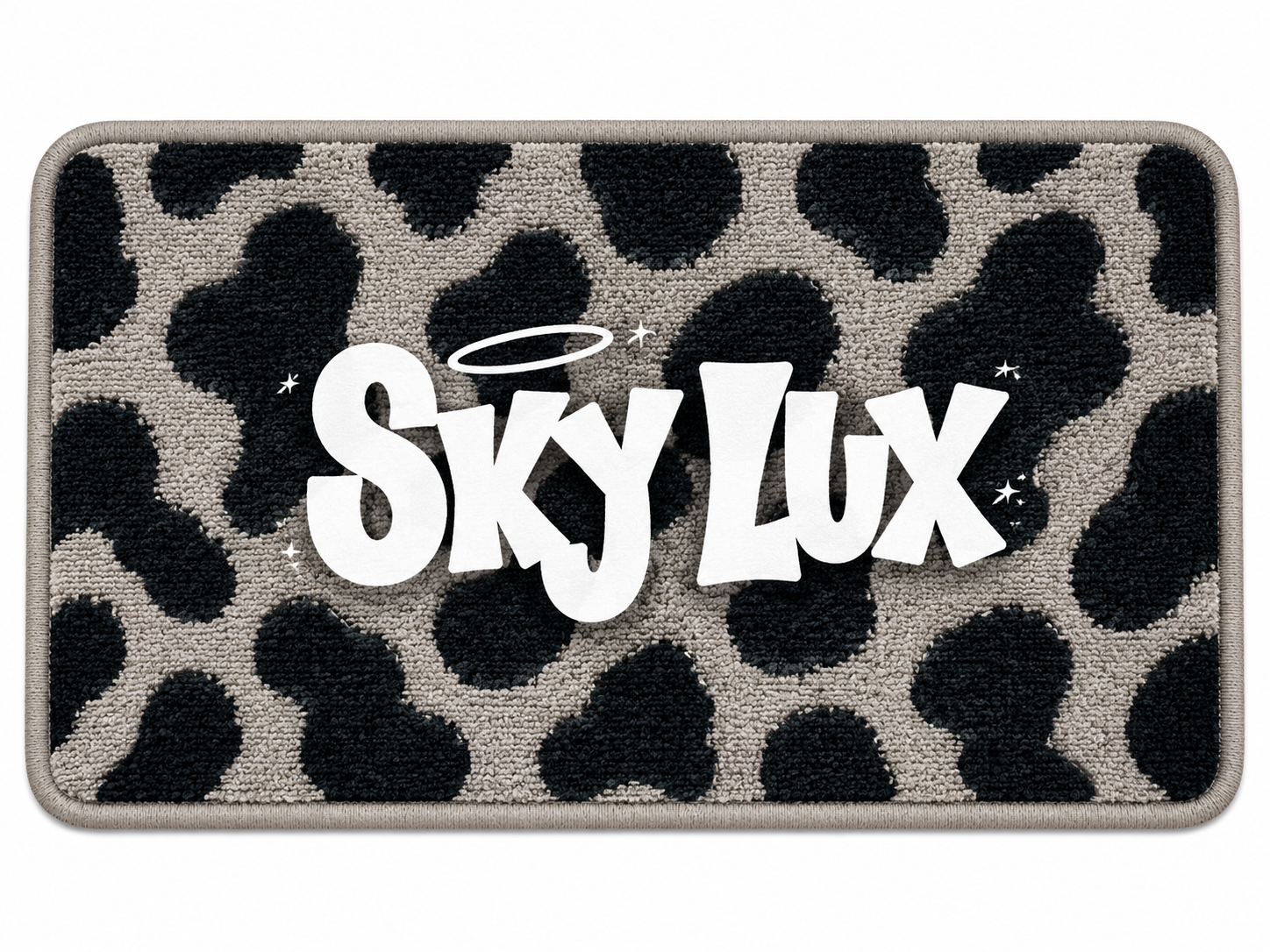 LEOPARD PRINT GYM TOWEL-GREY