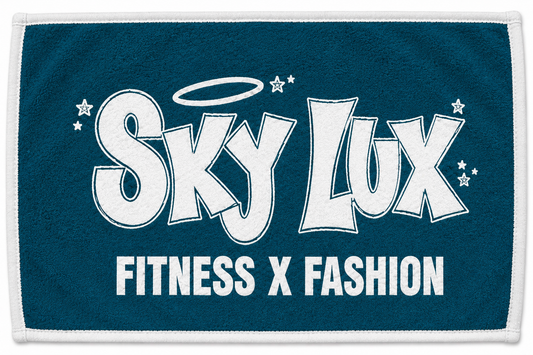 SKY LUX GYM TOWEL-WHITE/DARK TEAL