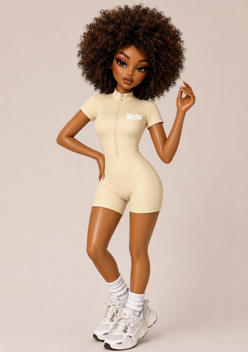 MAIN CHARACTER ZIP BODY SUIT SOFT YELLOW
