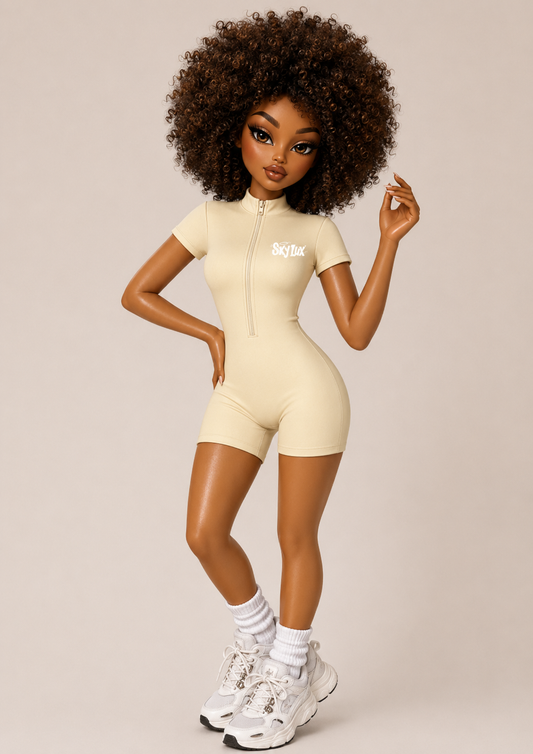 MAIN CHARACTER ZIP BODY SUIT SOFT YELLOW