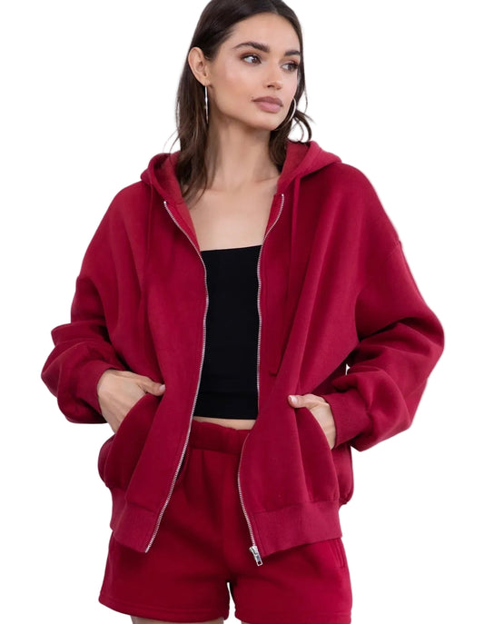 CHERRY RED ZIP UP