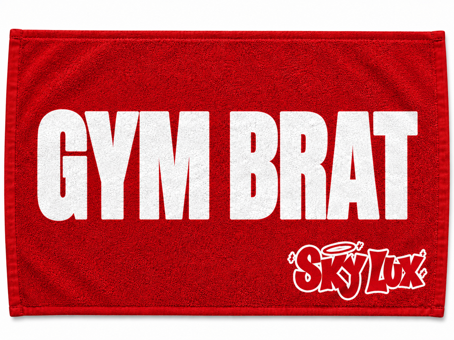 GYM BRAT GYM TOWEL-WHITE/RED