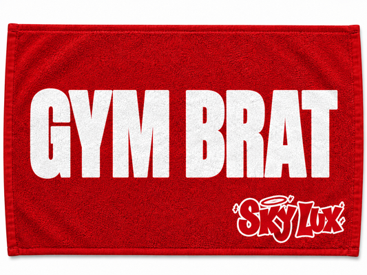GYM BRAT GYM TOWEL-WHITE/RED