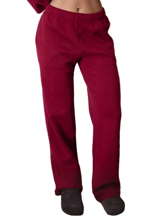 CHERRY WIDE LEGGED SWEATS