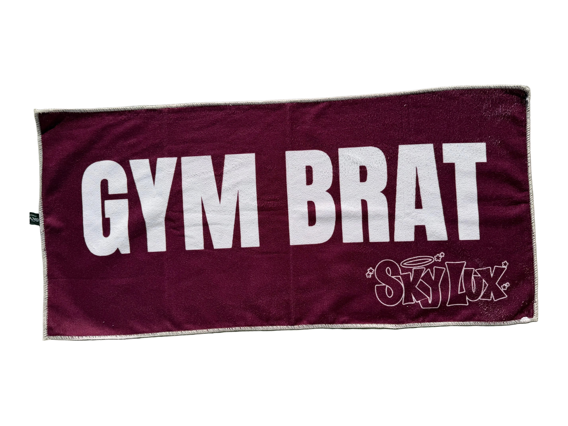 GYM BRAT GYM TOWEL-WHITE/MAROON