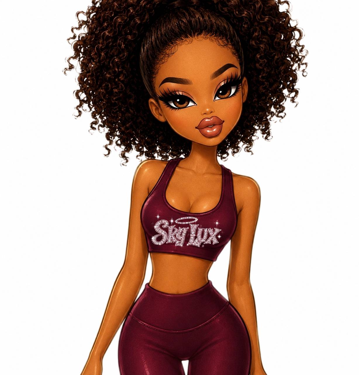 BLING SPORTY DOLL MAROON TOP