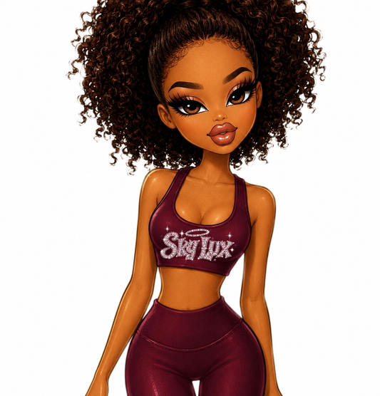 BLING SPORTY DOLL MAROON TOP