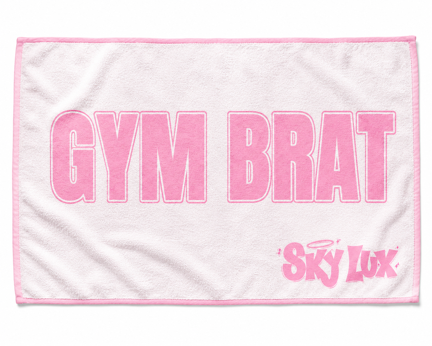 GYM BRAT GYM TOWEL-PINK/WHITE