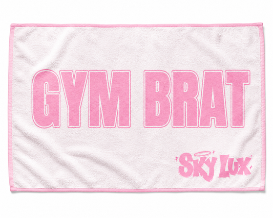 GYM BRAT GYM TOWEL-PINK/WHITE