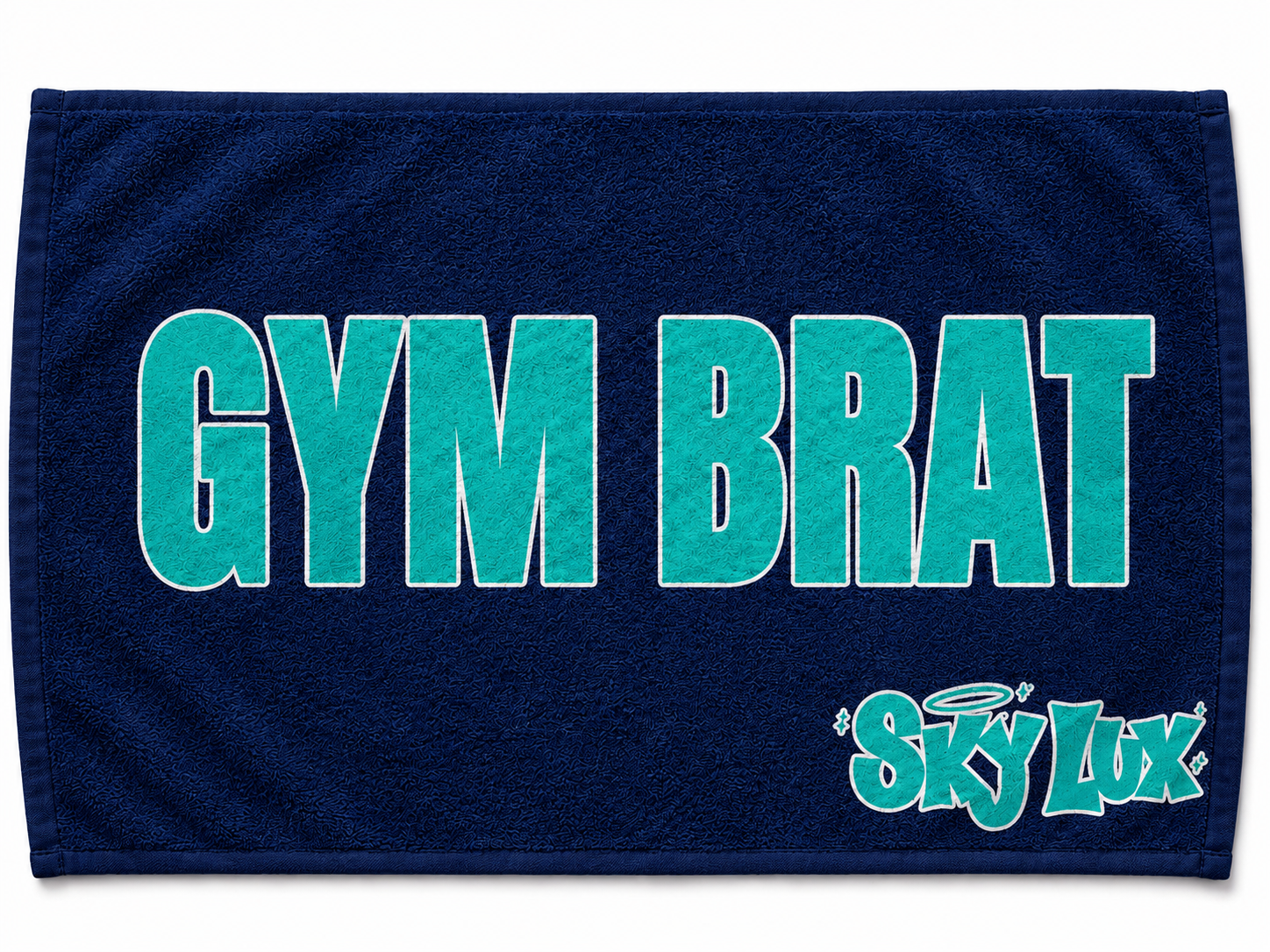 GYM BRAT GYM TOWEL-TEAL/NAVY
