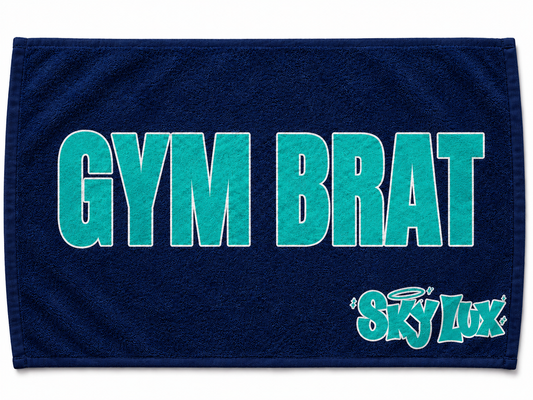 GYM BRAT GYM TOWEL-TEAL/NAVY