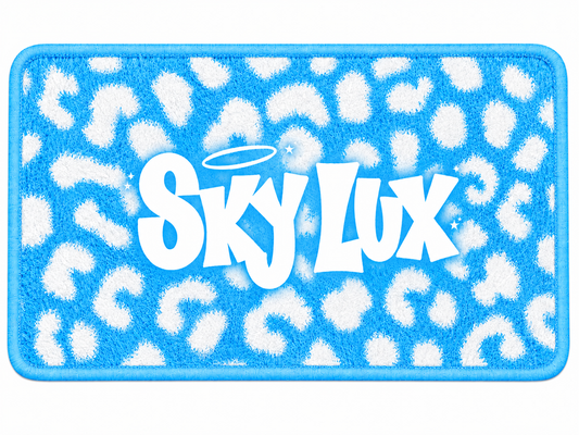 LEOPARD PRINT GYM TOWEL-BLUE