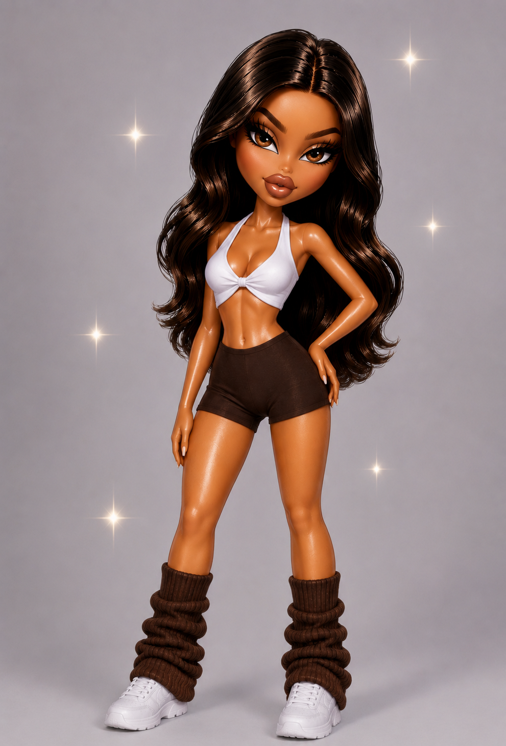 DOLL SHORTS -DARK BROWN