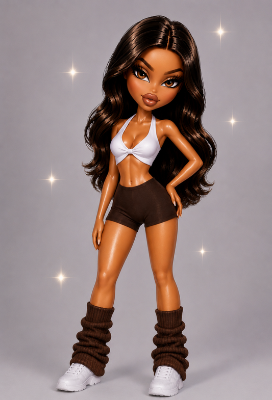 DOLL SHORTS -DARK BROWN