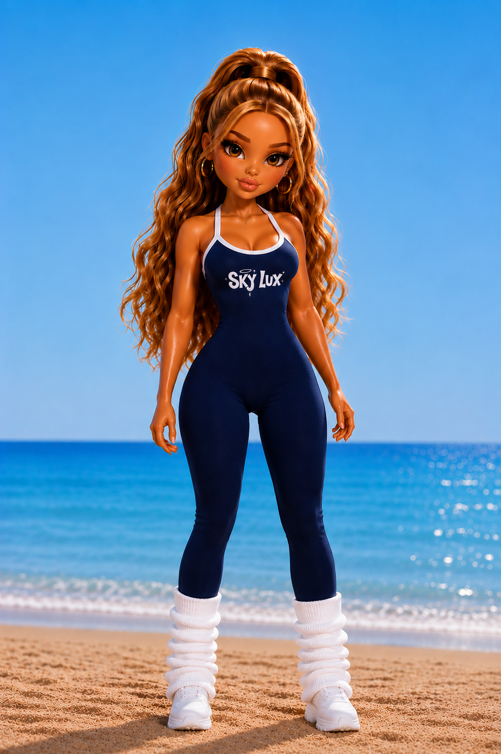 DOLLED UP BODYSUIT- NAVY