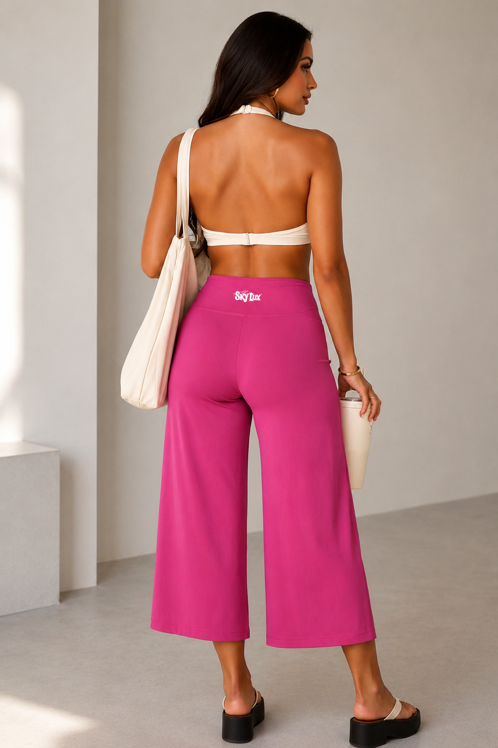 PINK BOTTOMS WIDE LEG