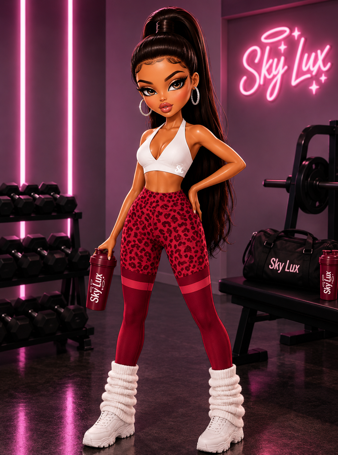 LEOPARD LEGGINGS -RED