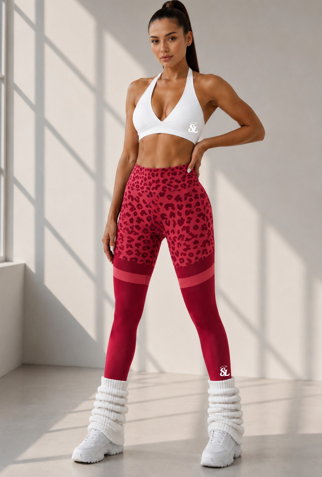 LEOPARD LEGGINGS -RED