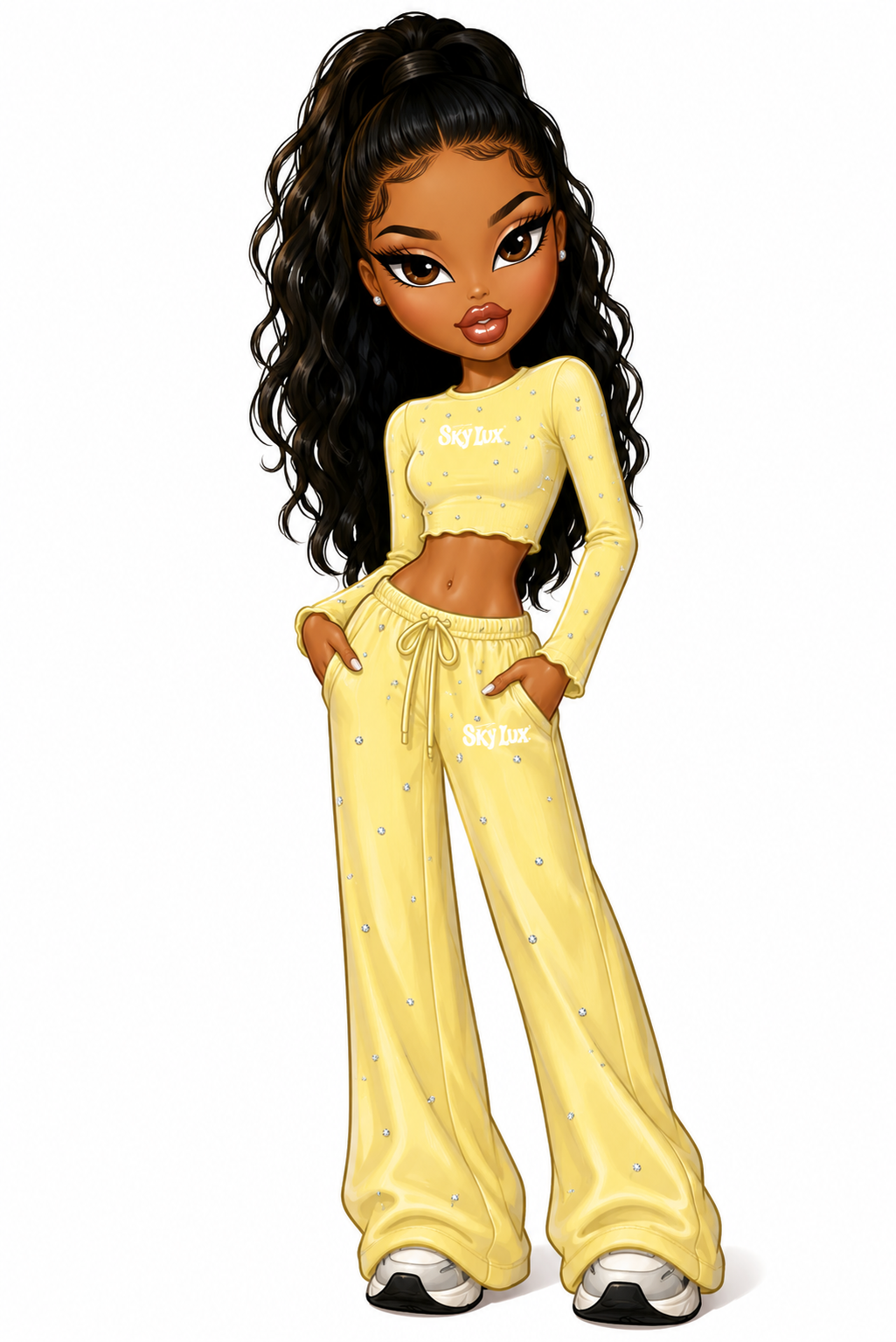 SUN RISE ALL OVER RHINESTONE 
 FLOWY PANTS