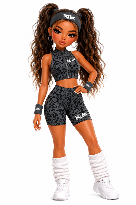 LEOPARD AIR SHORTS DARK CLOUD