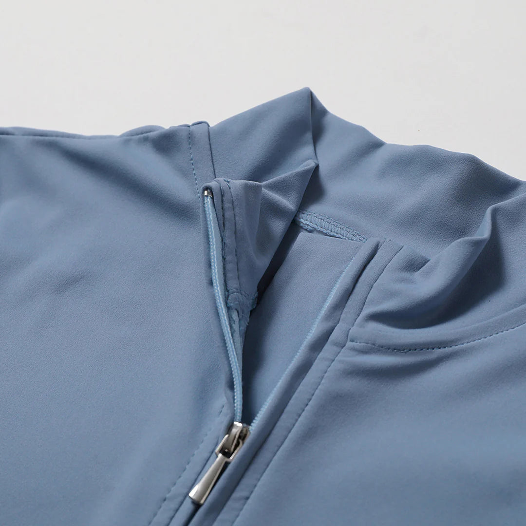 MAIN CHARACTER ZIP BODY SUIT LIGHT BLUE