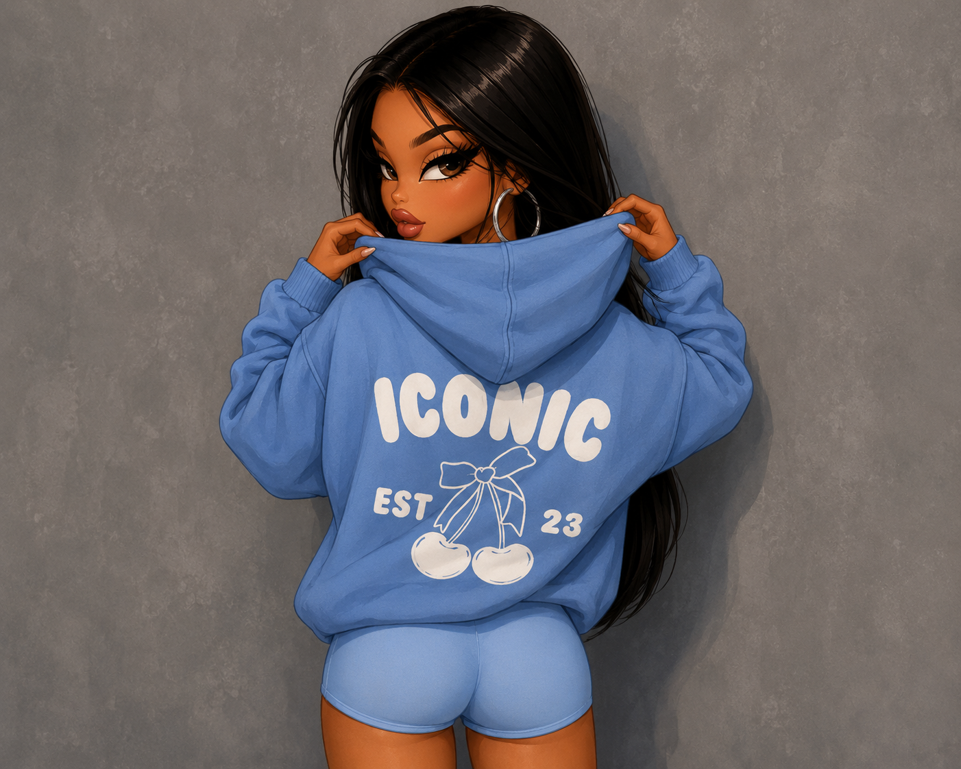 ICONIC HOODIE- LIGHT BLUE