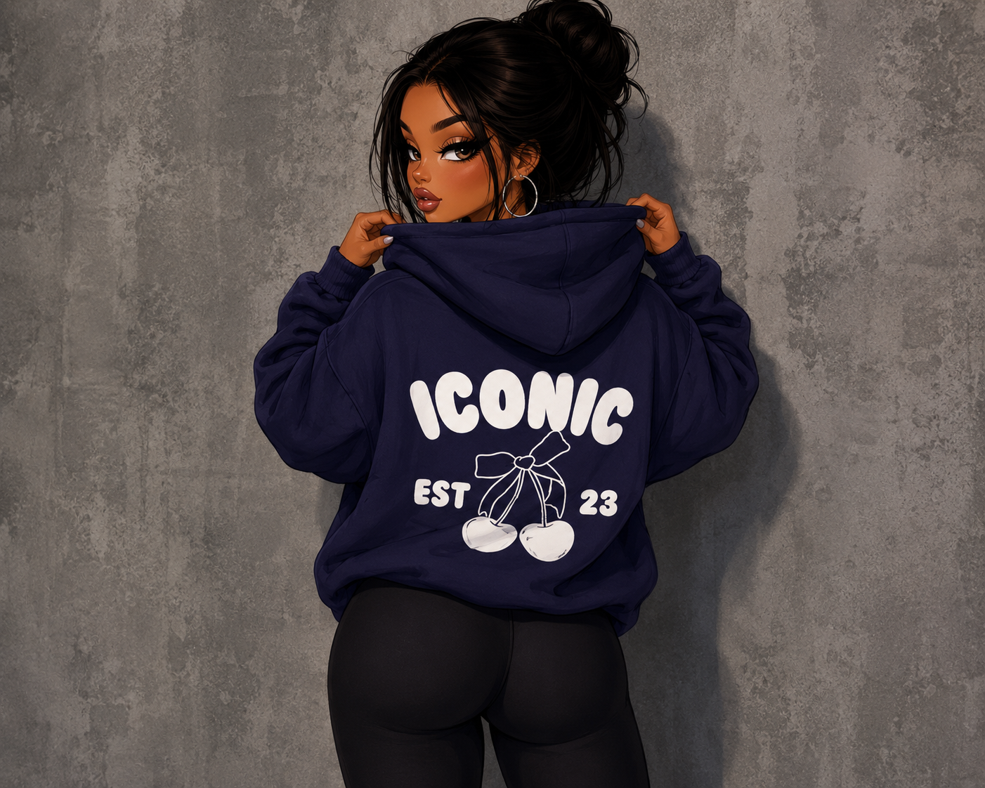 ICONIC HOODIE- NAVY