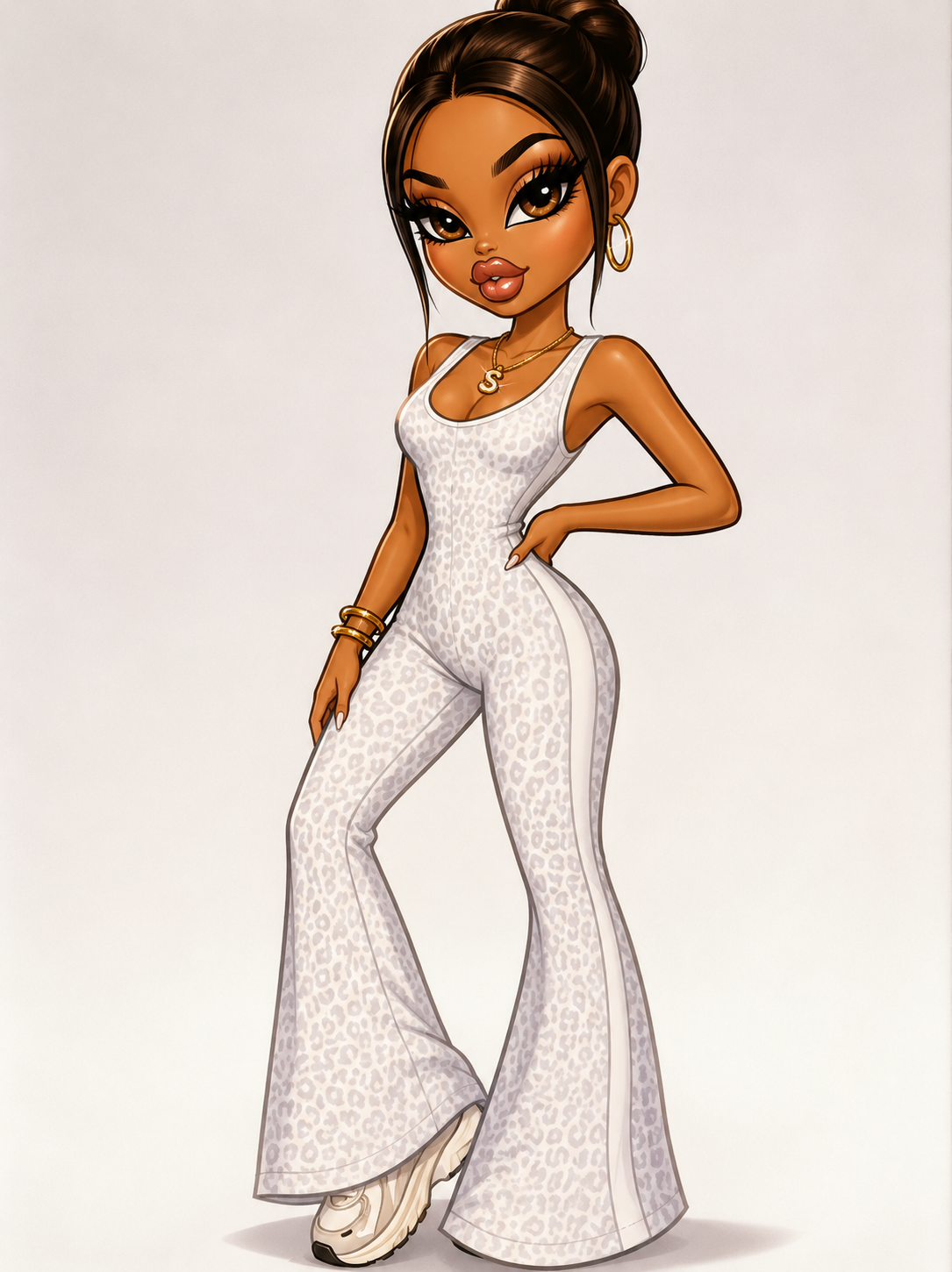 WHITE LEOPARD BODYSUIT
