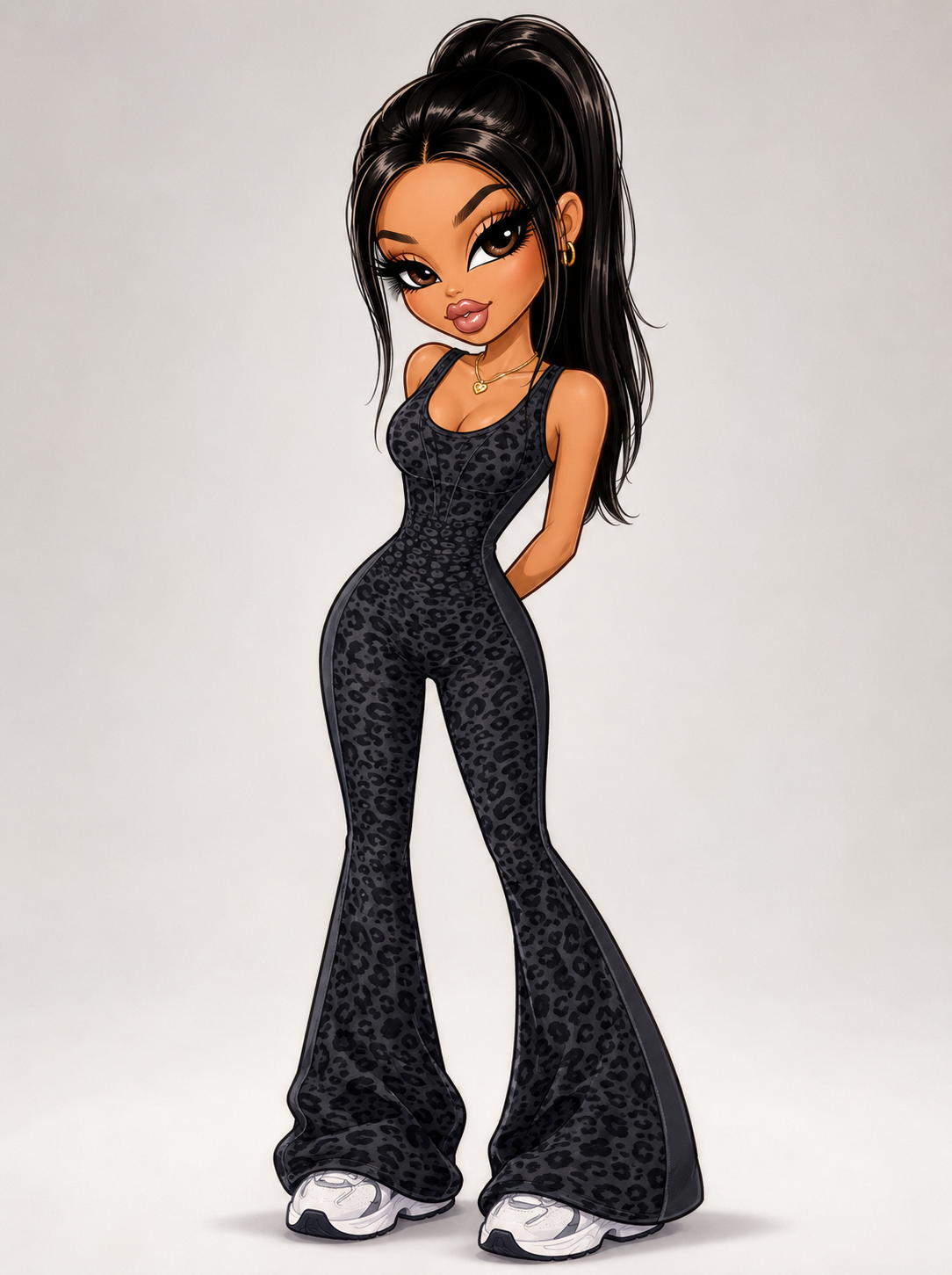 BLACK LEOPARD BODYSUIT