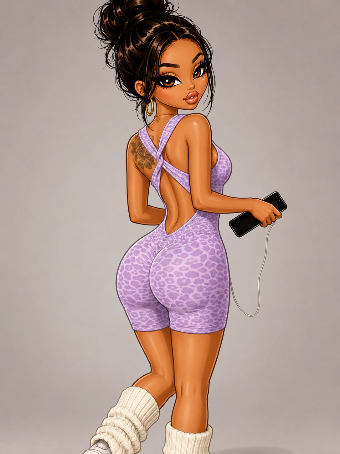 LAV  LEOPARD SHORT BODYSUIT
