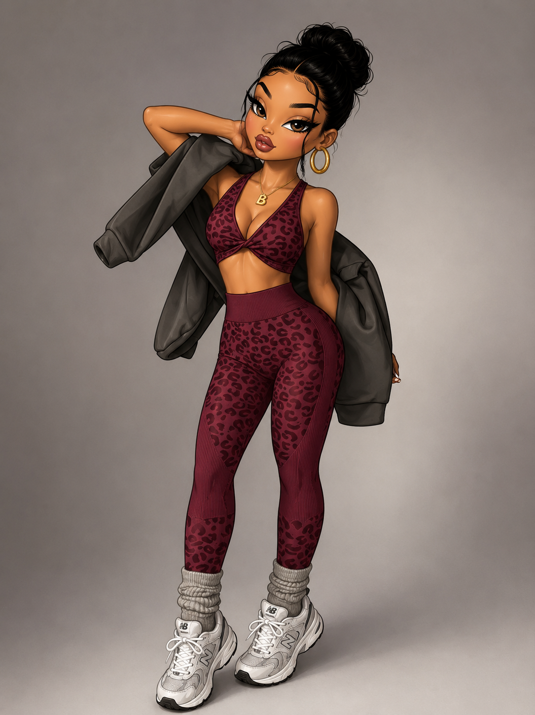 BOMBSHELL LEOPARD TOP-MAROON