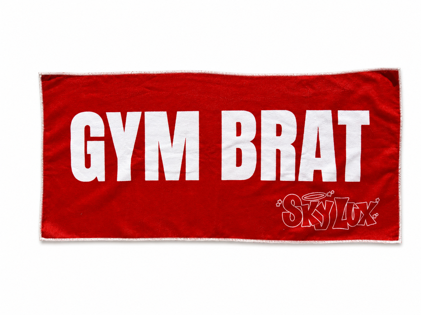 GYM BRAT GYM TOWEL-WHITE/RED