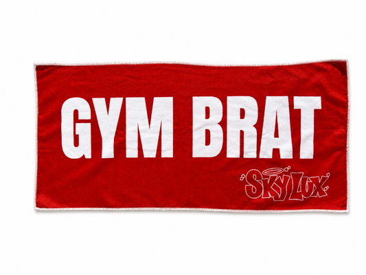 GYM BRAT GYM TOWEL-WHITE/RED