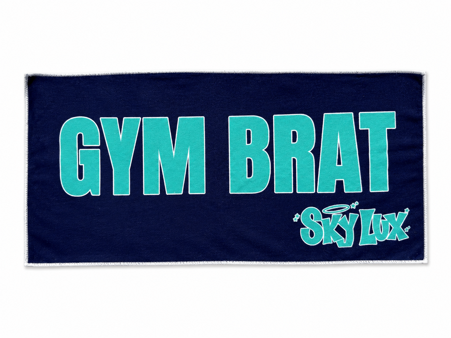 GYM BRAT GYM TOWEL-TEAL/NAVY