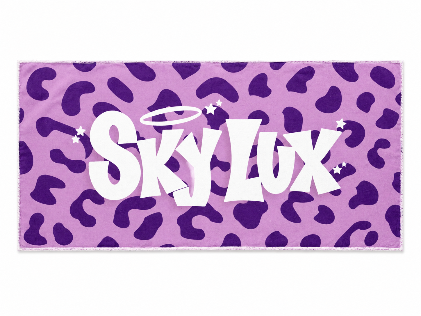 SKY LUX LEOPARD GYM TOWEL PURPLE