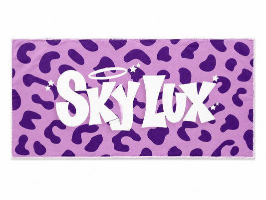 SKY LUX LEOPARD GYM TOWEL PURPLE