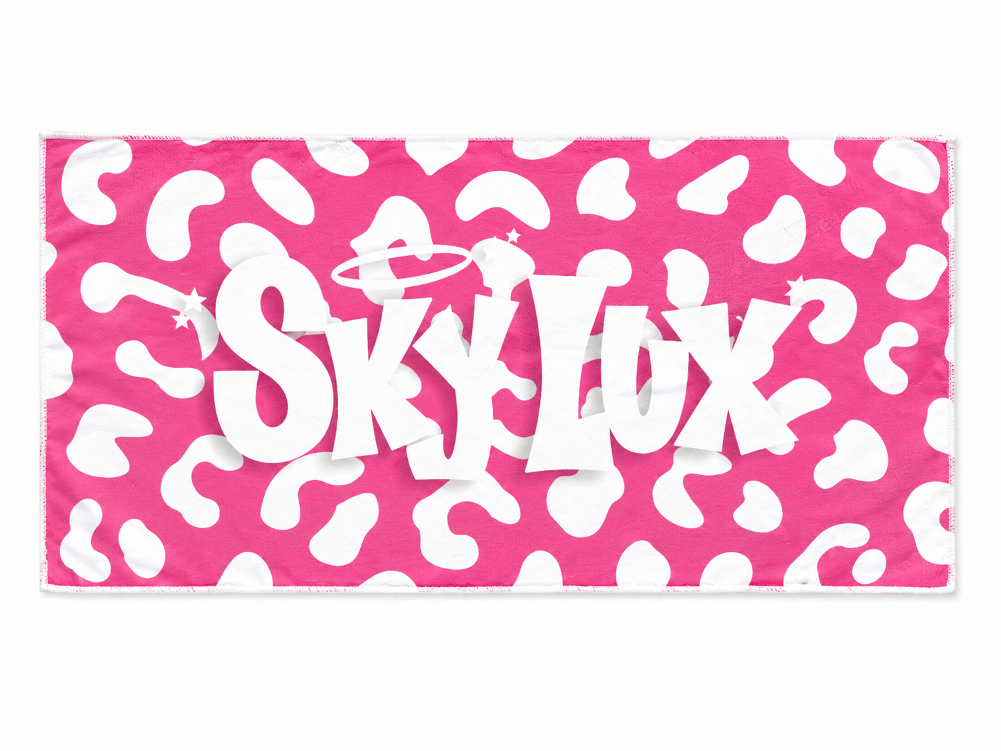 SKY LUX LEOPARD GYM TOWEL PINK